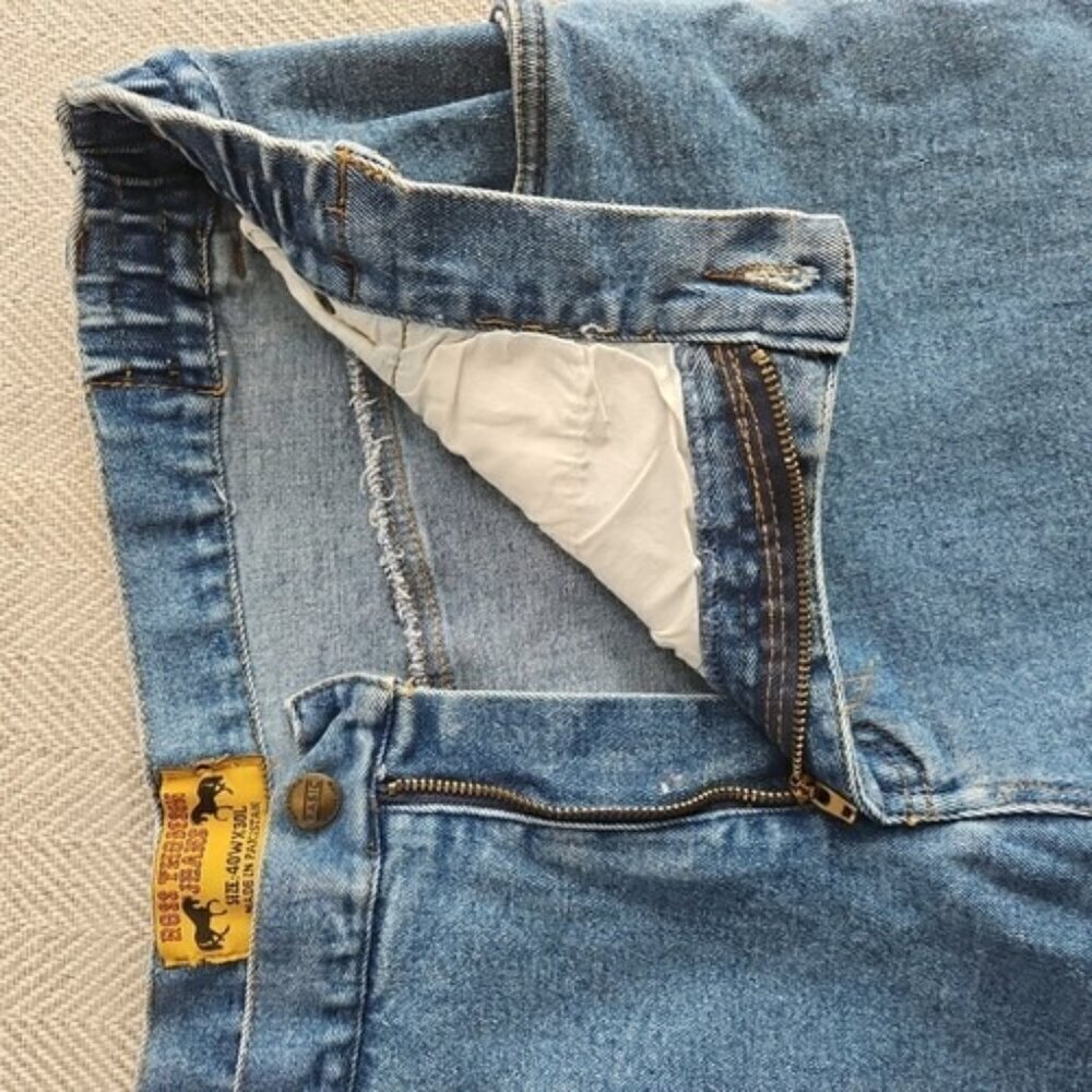 Ross Thompson Jeans Men's Size 40WX30L Light Wash Denim Pants Straight Cut - Picture 14 of 15